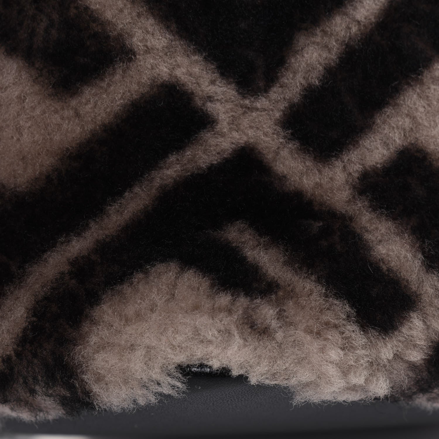 Fendi Shearling F is Fendi Macro FF 1974 Diagonal Mini Mon Tresor Bucket Bag Dove Black 16 of 18