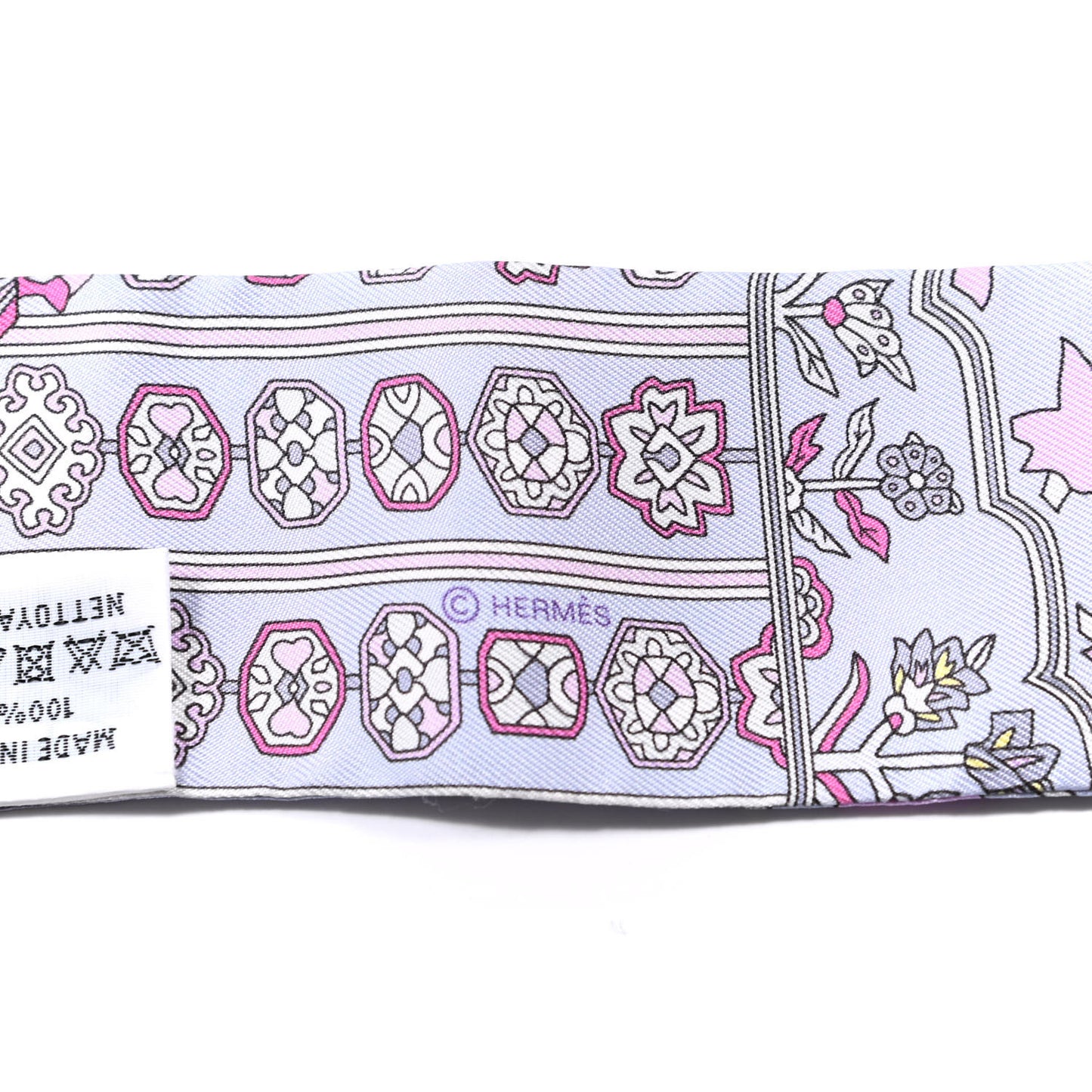 Silk Tapis Persans Twilly Rose Gris Bleuete Jaune Soufre
