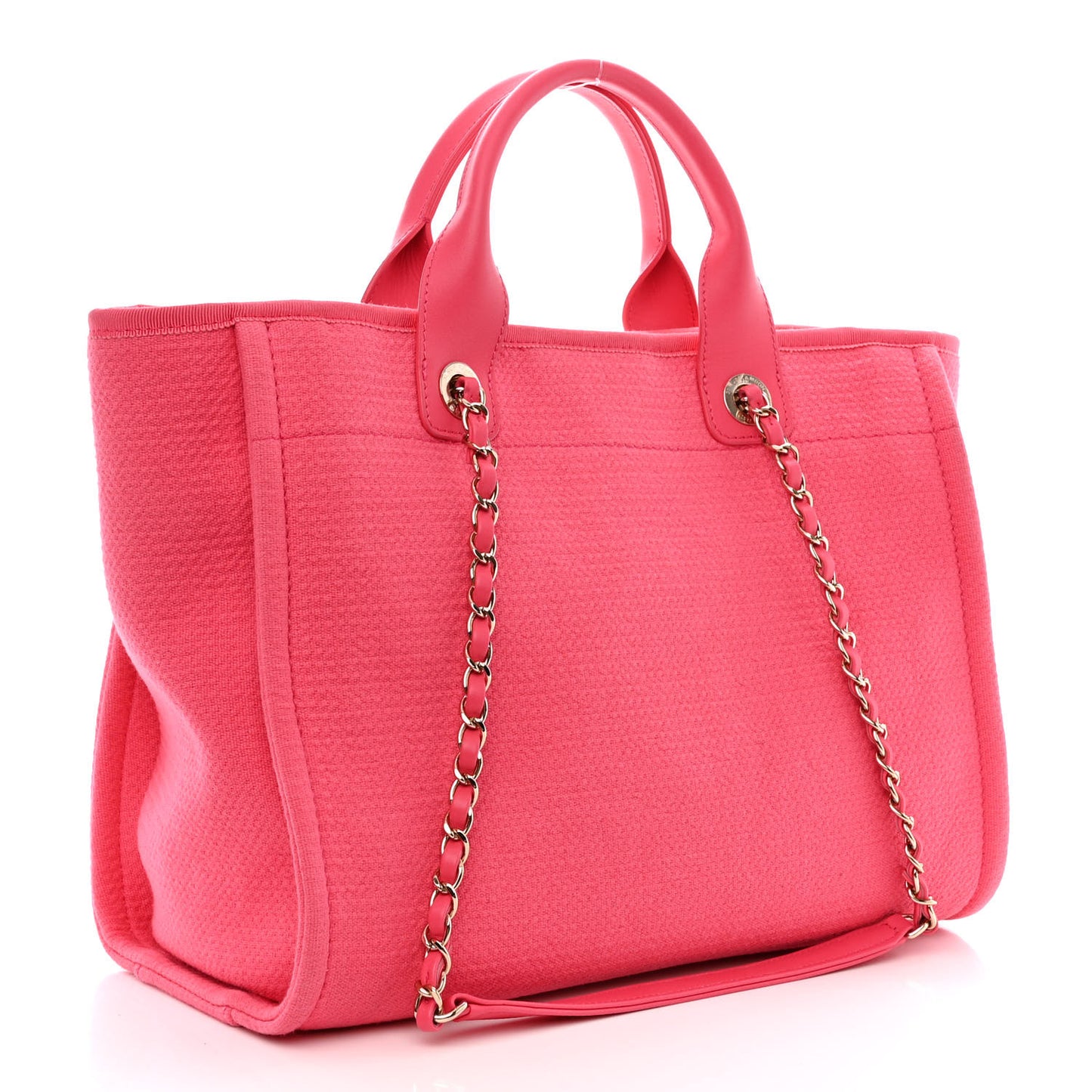 Mixed Fibers Calfskin Small Deauville Tote Pink