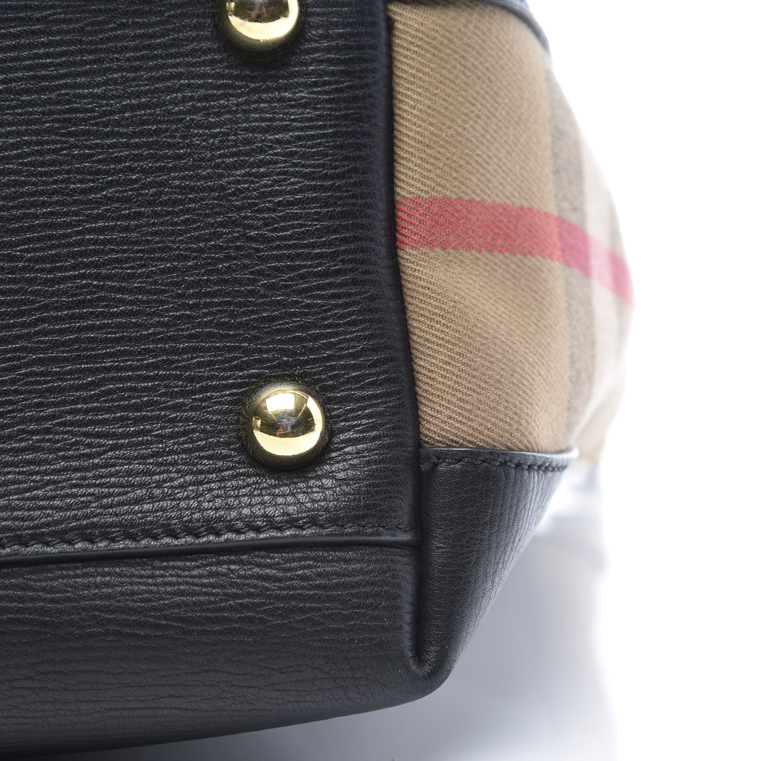 Burberry Derby Calfskin House Check Medium Welburn Tote Black 9 of 10