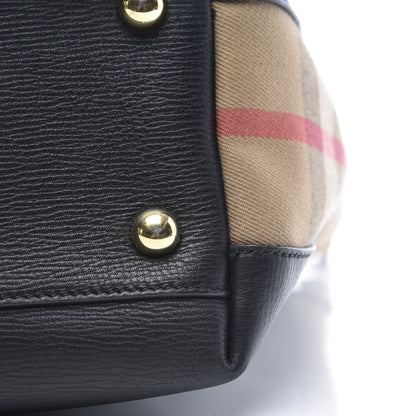 Burberry Derby Calfskin House Check Medium Welburn Tote Black 9 of 10