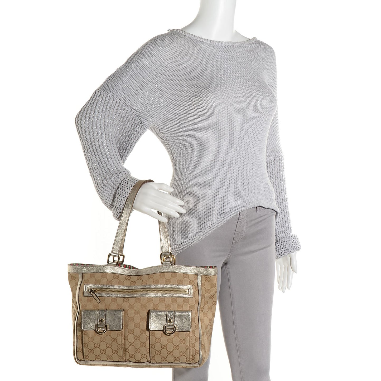 Monogram Abbey Tote Silver