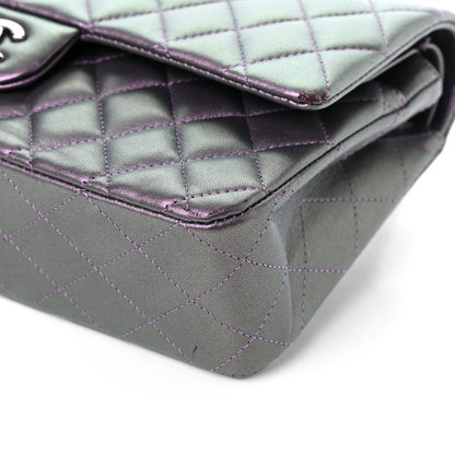 Chanel Iridescent Lambskin Quilted Medium Double Flap Dark Purple 10 of 10