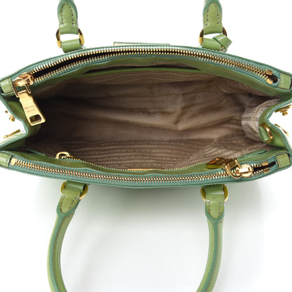 Prada Saffiano Vernice Mini Galleria Double Zip Tote Green 5 of 19