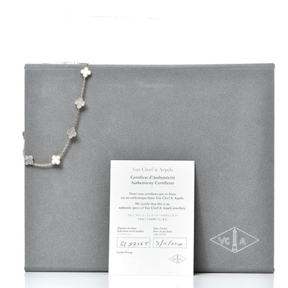 Van Cleef & Arpels 18K Yellow Gold Mother of Pearl 10 Motifs Vintage Alhambra Necklace 6 of 6