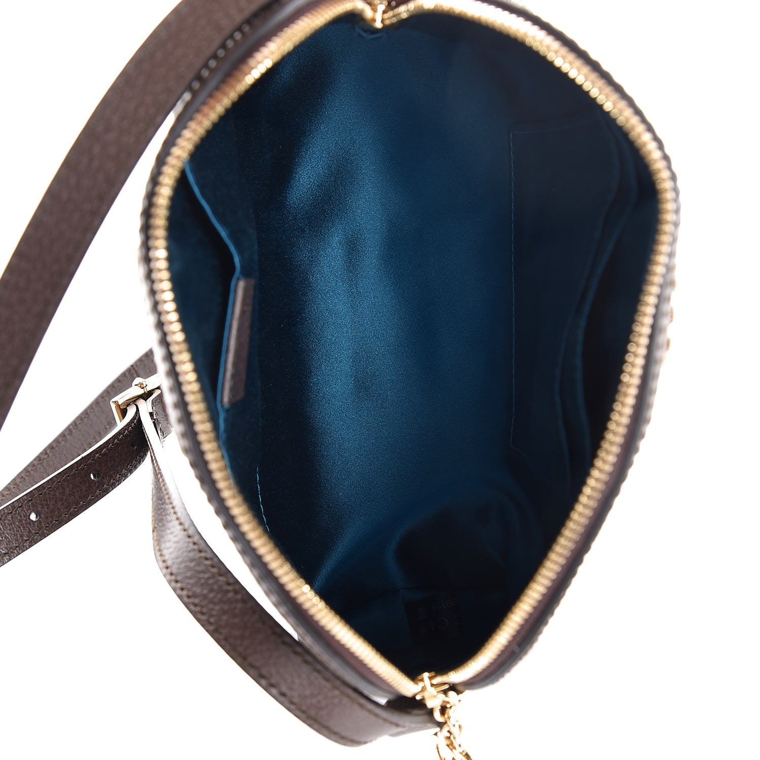 Gucci GG Supreme Monogram Textured Dollar Calfskin Web Small Ophidia Dome Shoulder Bag Beige Ebony New Acero 5 of 8