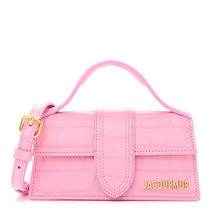 Jacquemus Calfskin Crocodile Embossed Le Bambino Pink 1 of 12
