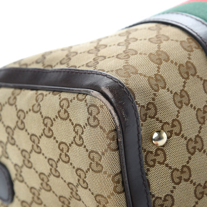 Gucci Monogram Vintage Web Medium Boston Dark Brown 9 of 18