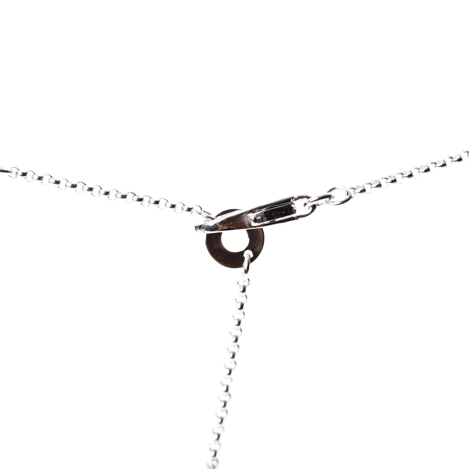 Bulgari 18K White Gold Diamond Small B.Zero1 Pave Pendant Necklace 4 of 7