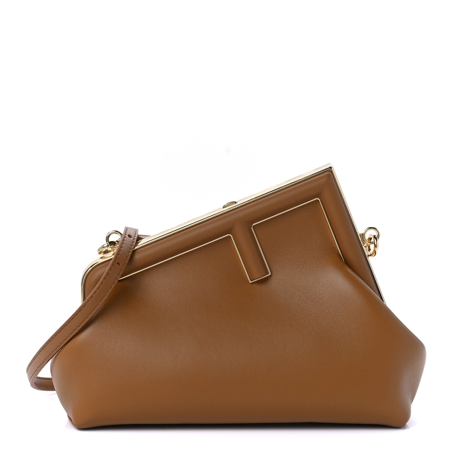 Shiny Nappa Small Fendi First Caramello