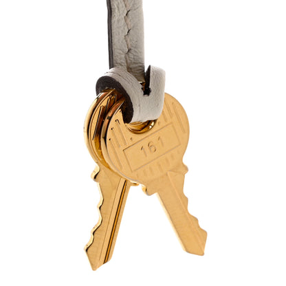 Hermes Togo Lock and Key Clochette Set White 3 of 5