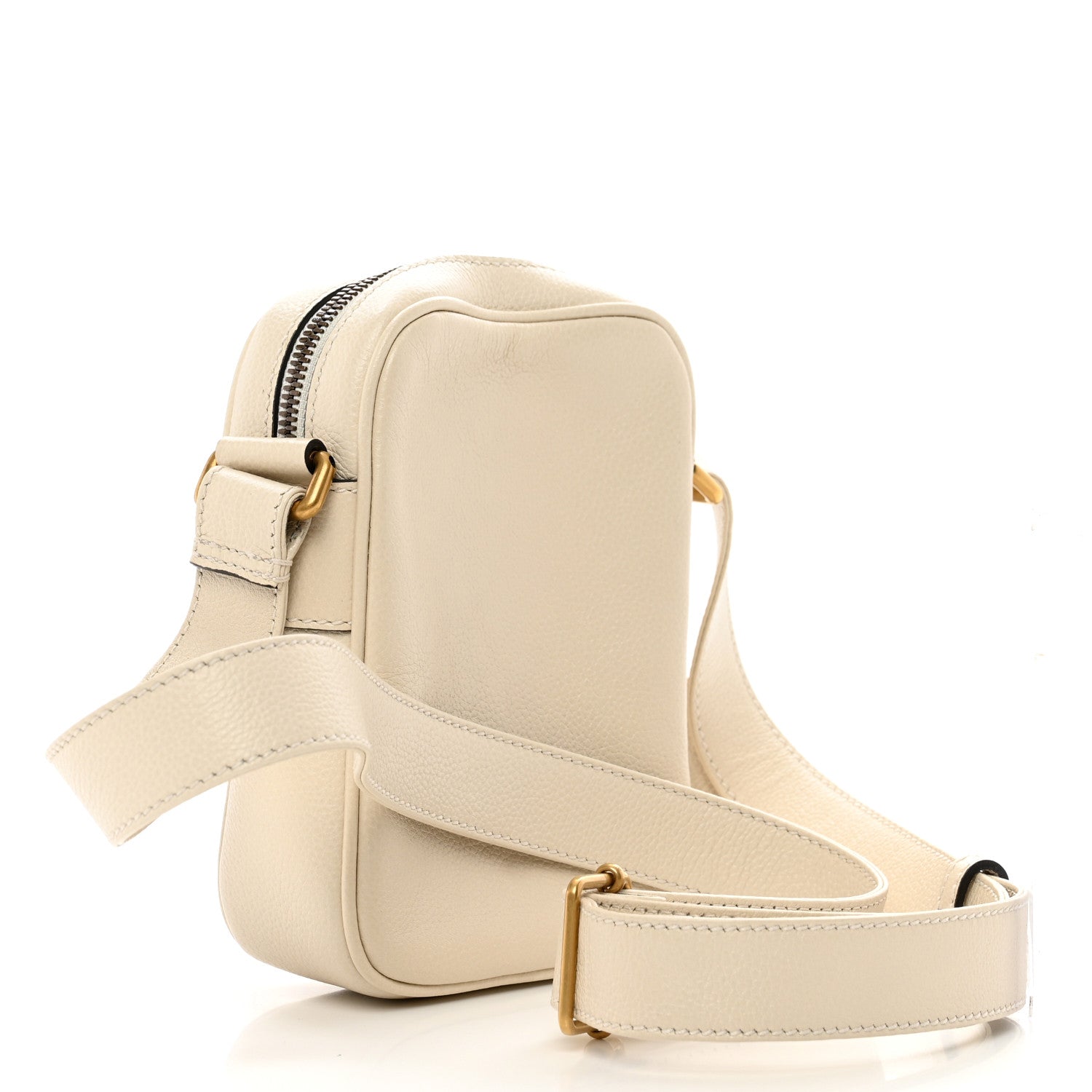 Gucci Grained Calfskin Mini Logo Messenger Bag White 3 of 8
