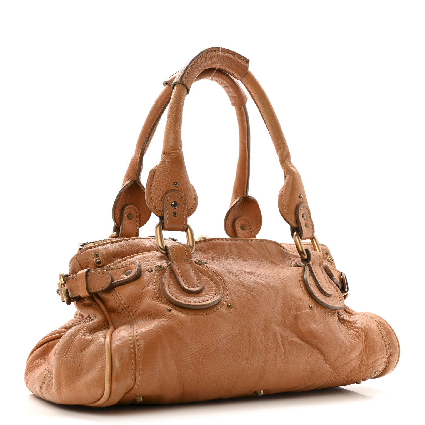 Calfskin Medium Paddington Satchel Tan