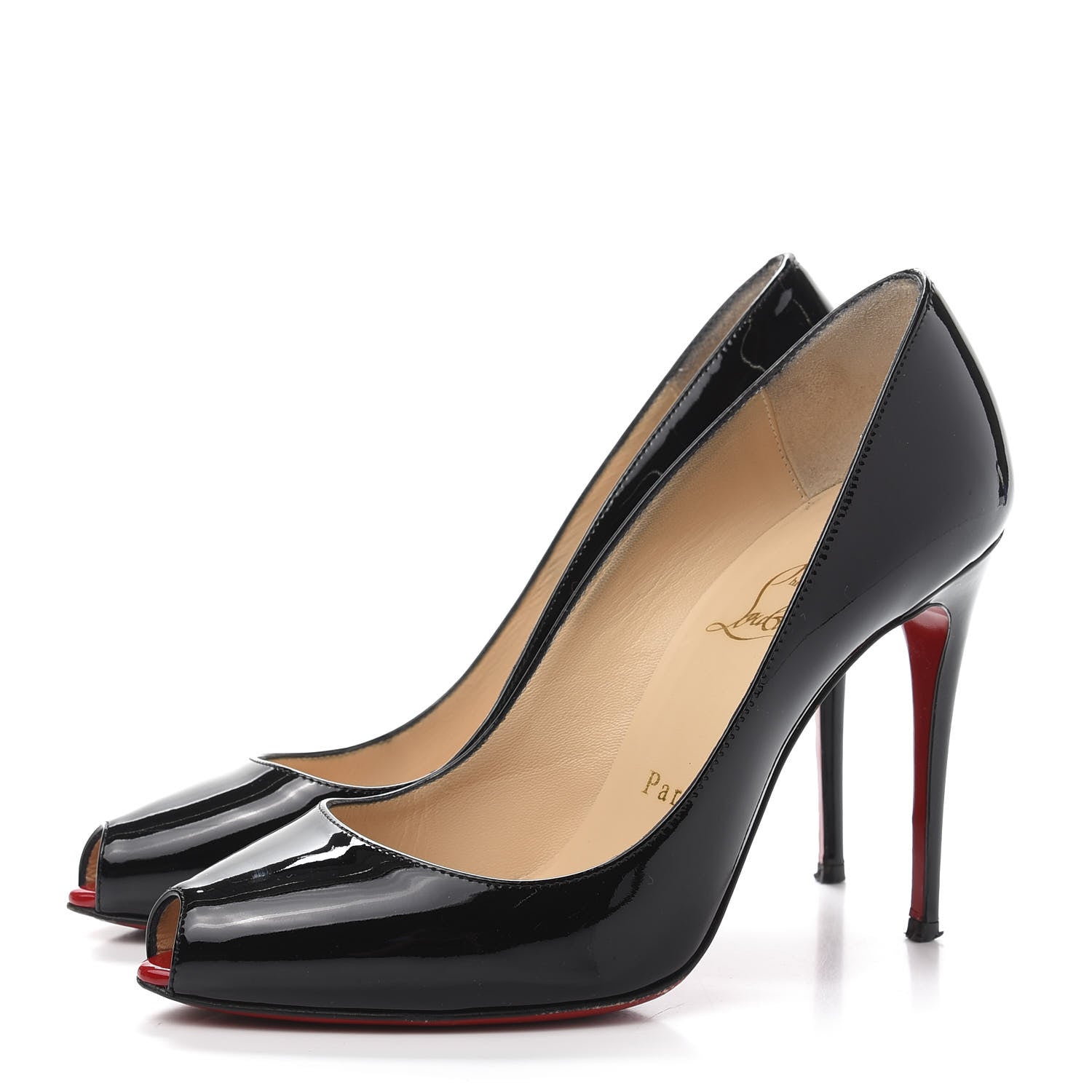 Christian Louboutin Patent Tibur 100 Pumps 36 Black 3 of 8