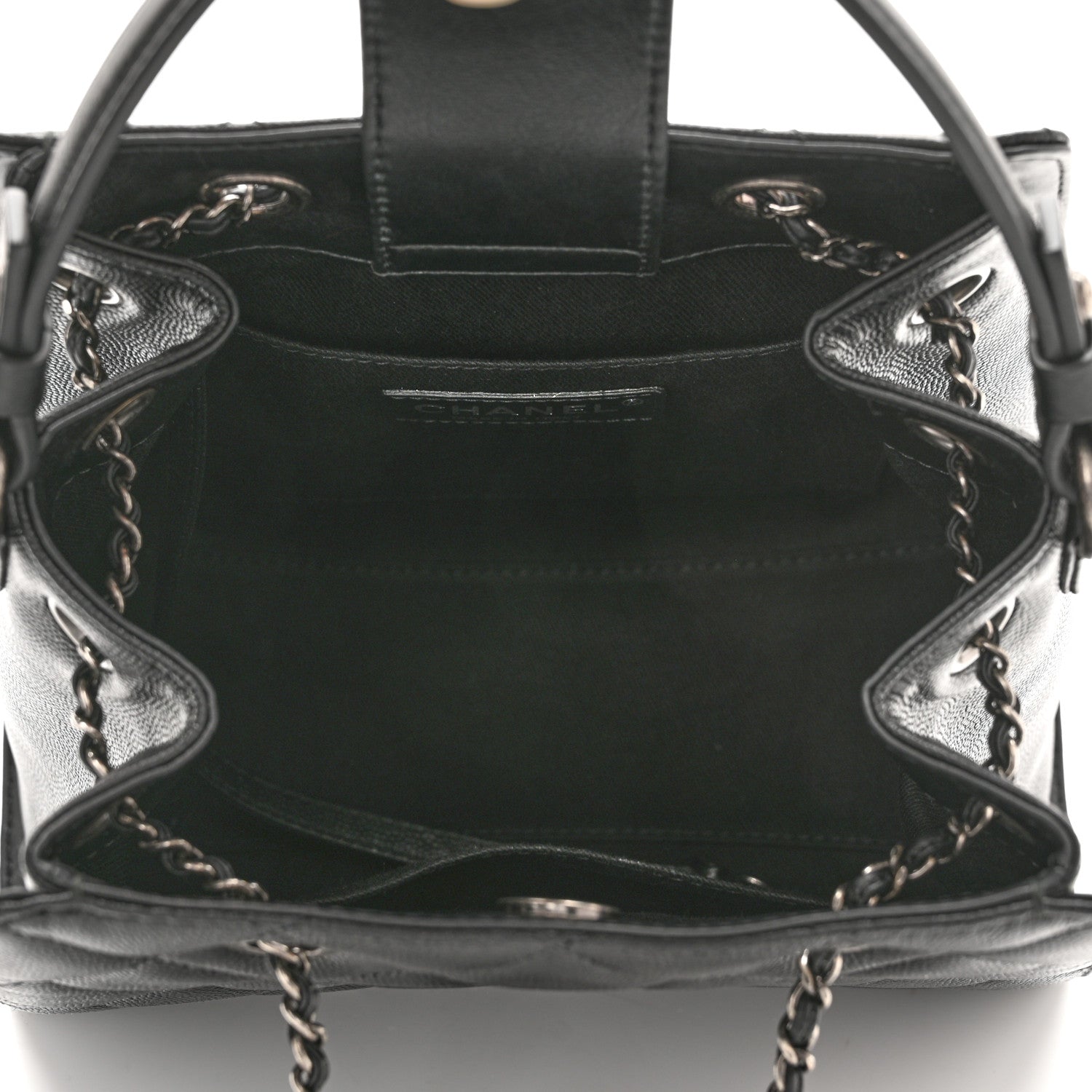Chanel Caviar Quilted Small CC Bucket Bag Black 4 of 9