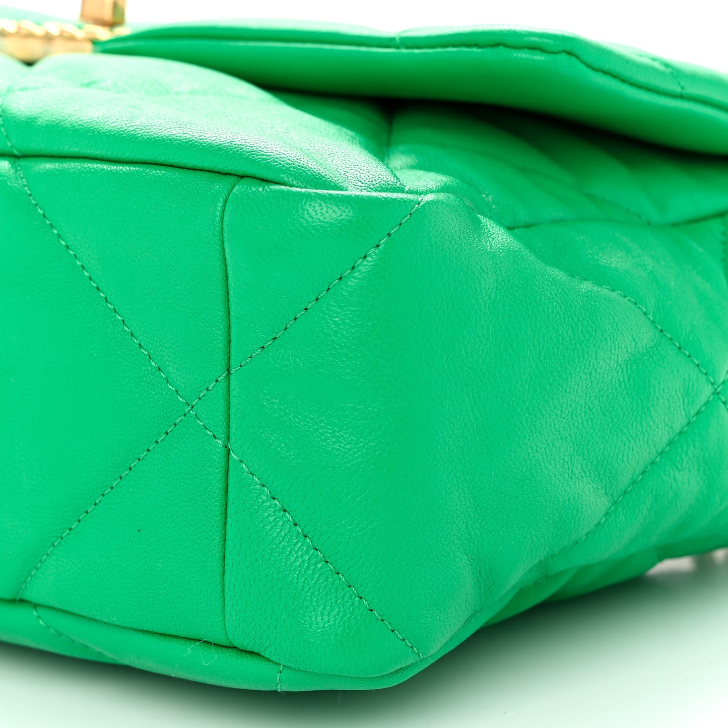 Lambskin Quilted Large Chanel 19 Flap Green