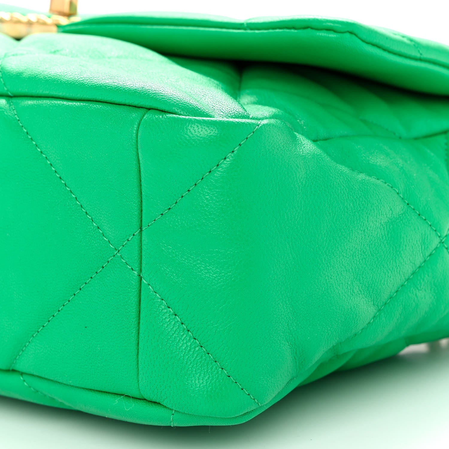Chanel Lambskin Quilted Large Chanel 19 Flap Green 10 of 10