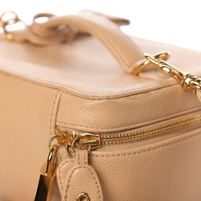 Chanel Caviar CC Vanity Train Case Beige 16 of 21