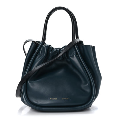 Proenza Schouler Calfskin Small Ruched Tote Navy 1 of 11
