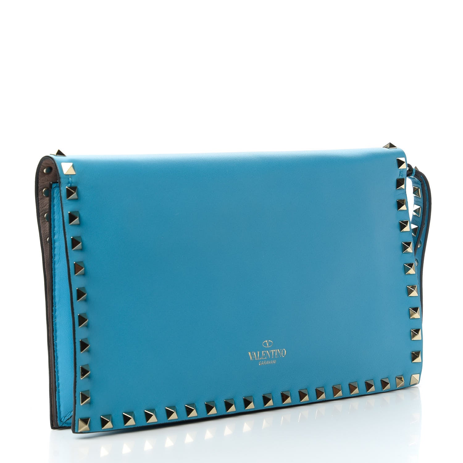Valentino Garavani Nappa Rockstud Wristlet Clutch Parrot 3 of 10