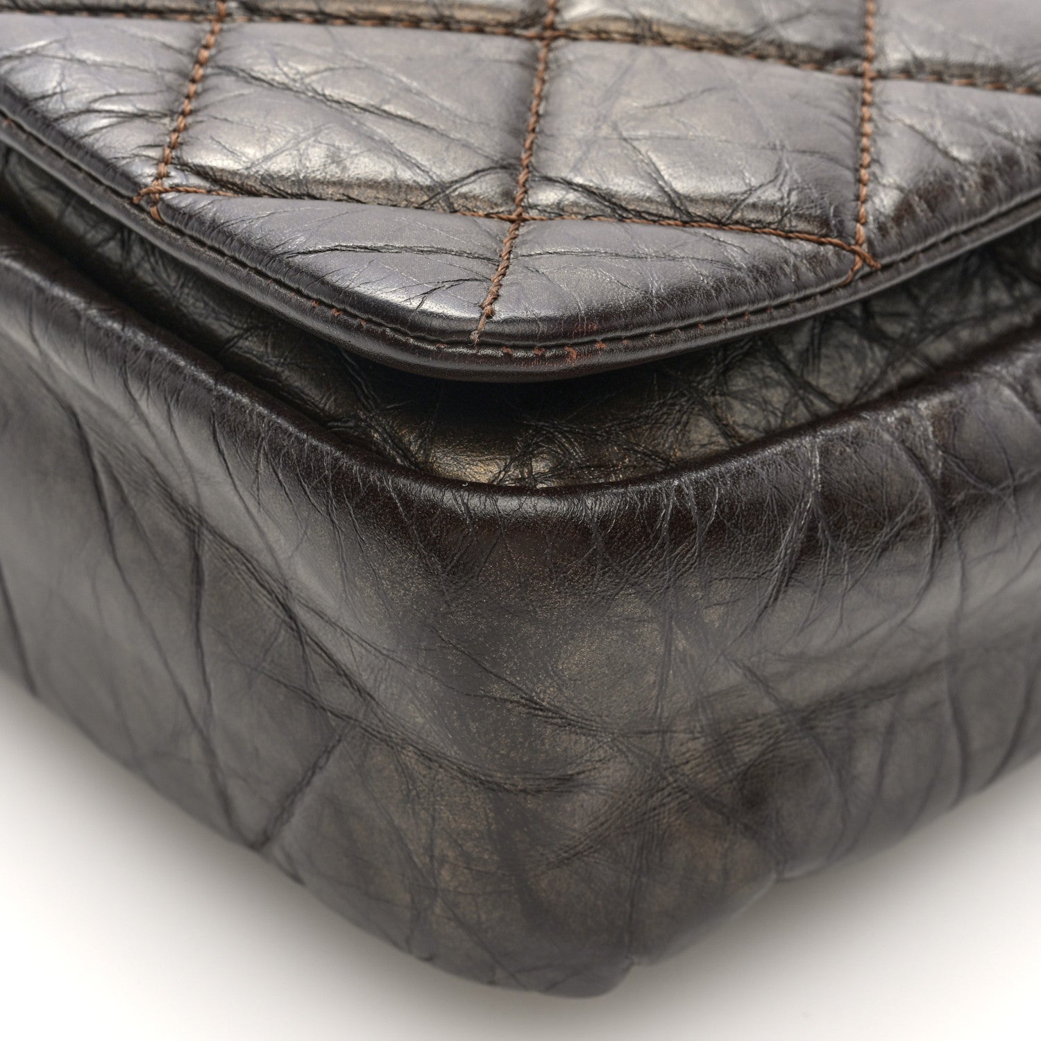 Chanel Metallic Aged Calfskin Quilted Medium Pondichery Flap Bronze 9 of 9