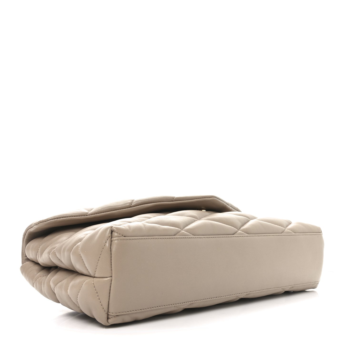 Lambskin Quilted Sade Puffer Envelope Clutch Dark Beige