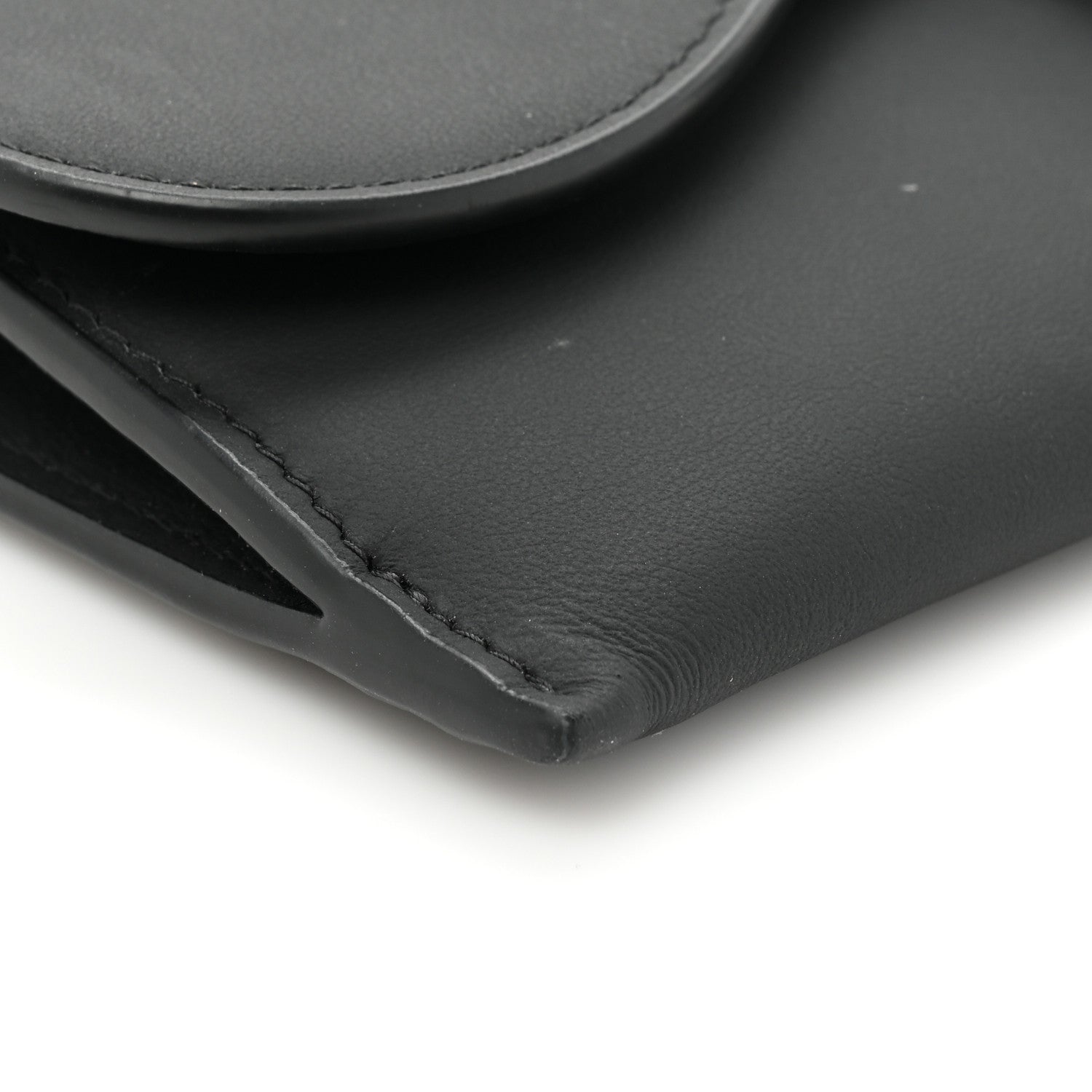 Christian Dior Ultra Matte Calfskin Saddle Chain Wallet Pouch Black 11 of 13