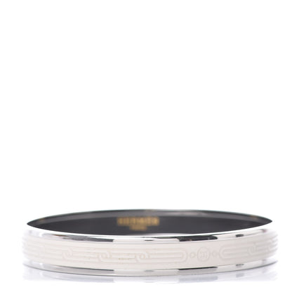 Hermes Enamel Printed Narrow Sellier Bracelet 70 White 1 of 5