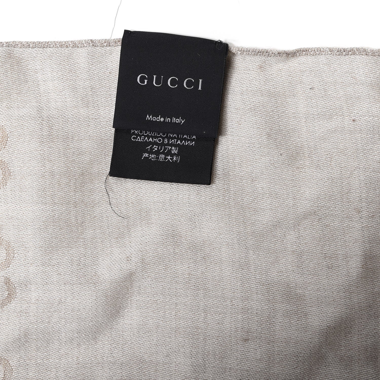 Gucci Wool Silk GG Monogram GGNat Plus Scarf Sand 3 of 3