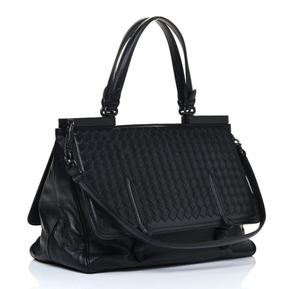 Bottega Veneta Nappa Intrecciato Medium Monaco Satchel Black 2 of 4