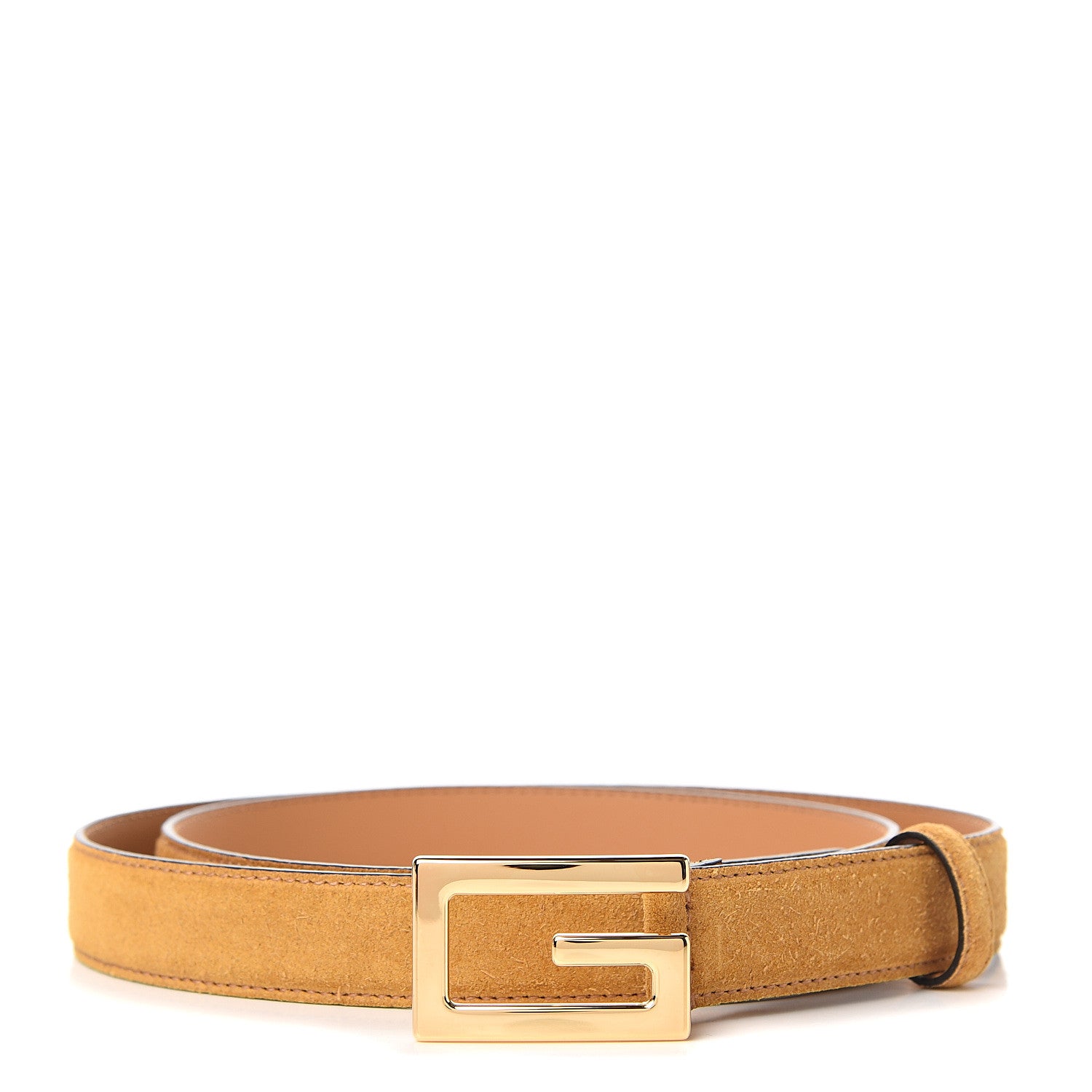 Gucci Suede Icaro G Cube 25mm Belt 100 40 Light Cognac 1 of 5