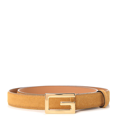 Gucci Suede Icaro G Cube 25mm Belt 100 40 Light Cognac 1 of 5