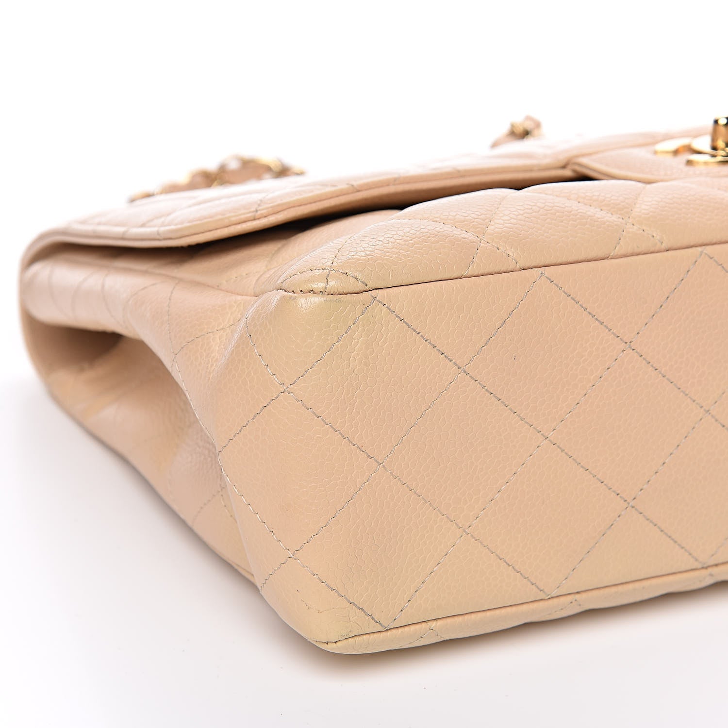 Chanel Caviar Quilted Jumbo Single Flap Beige Clair 8 of 10