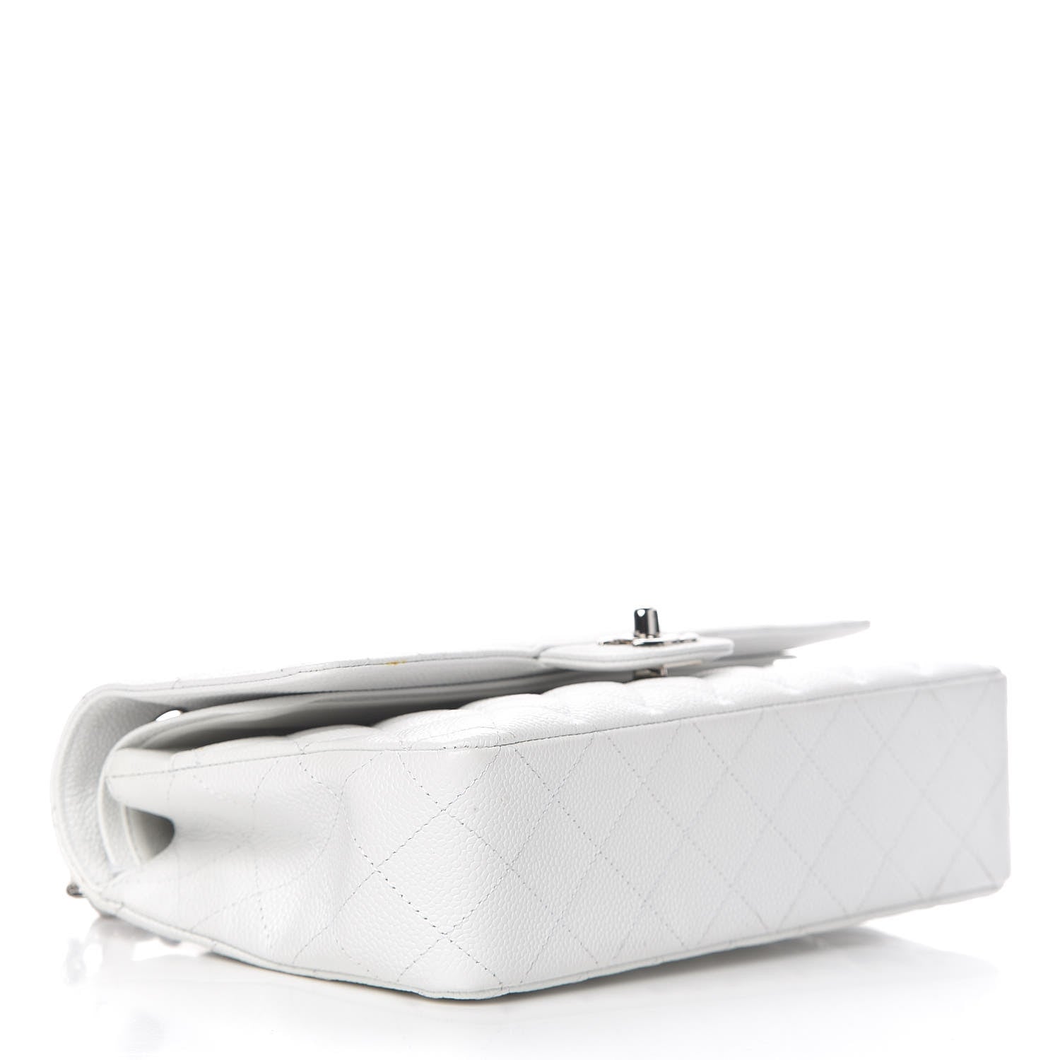 Chanel Caviar Quilted Medium Double Flap White 4 of 21