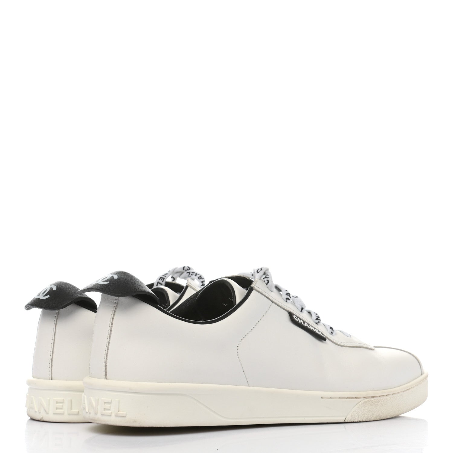 Chanel Calfskin CC Womens Sneakers 41.5 White 4 of 9
