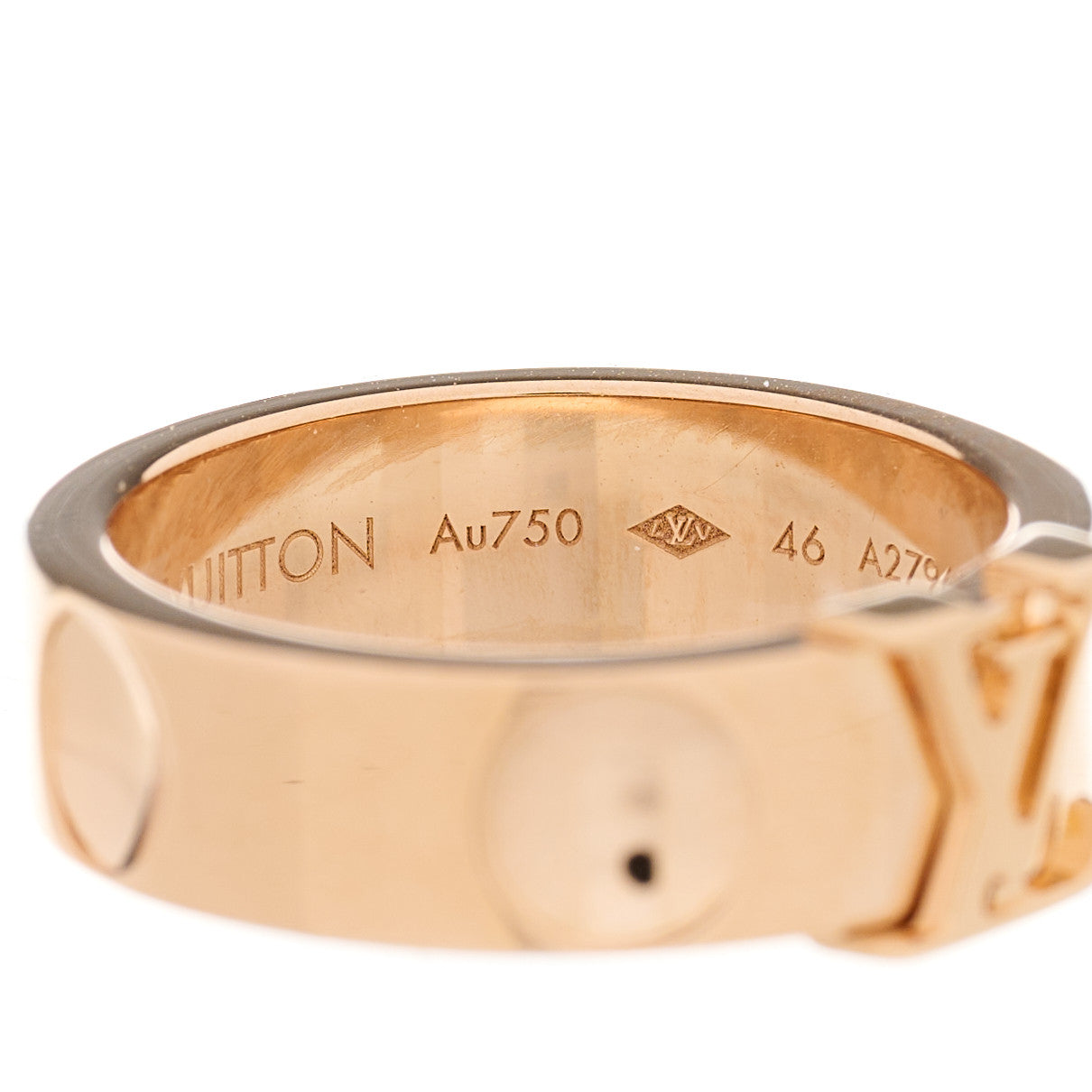 Louis Vuitton 18K Pink Gold Empreinte LV Ring 46 3.75 5 of 8