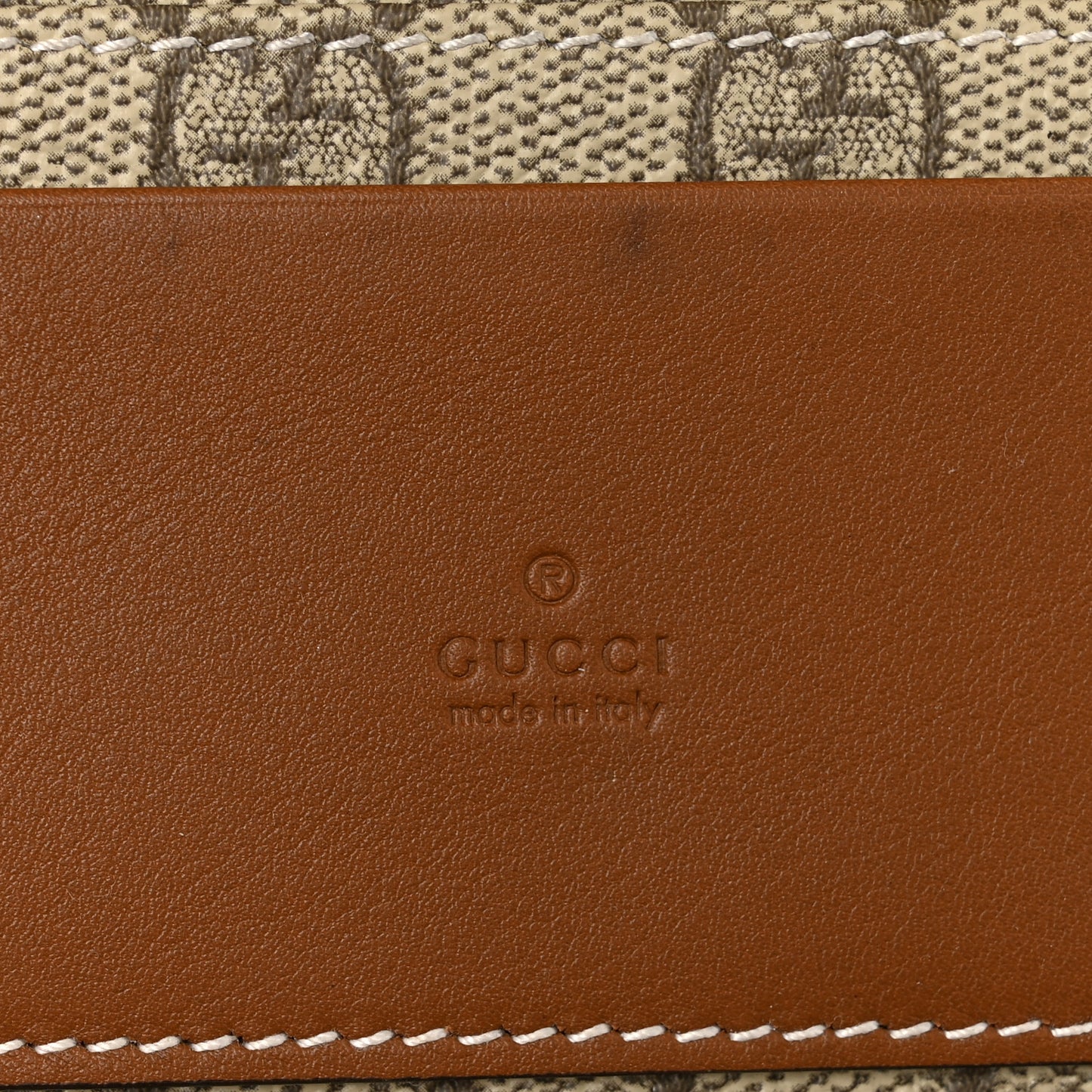 Arabella Calfskin GG Supreme Emblem Medium Zip Wallet  Sundial Beige Ebony Dark Brown