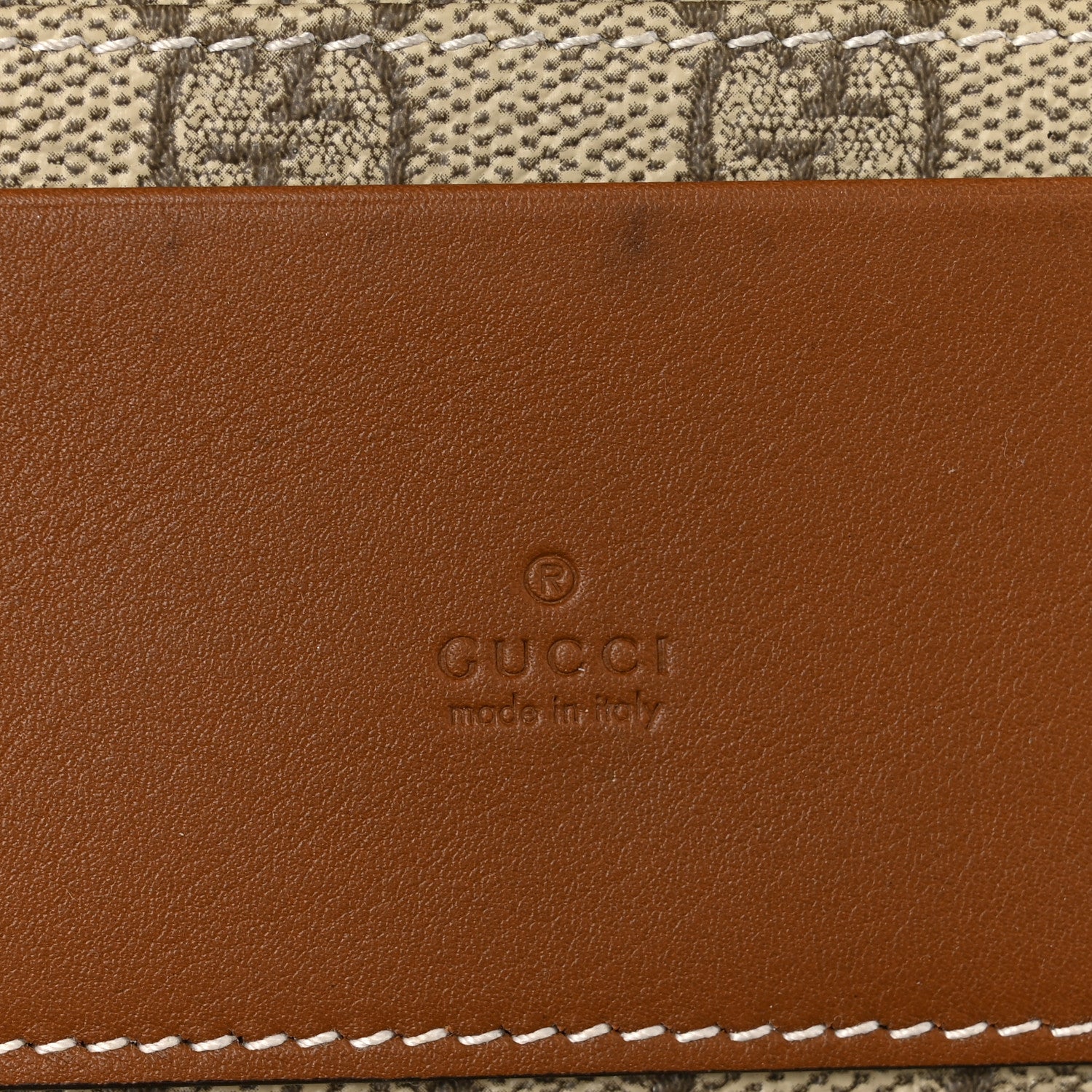 Gucci Arabella Calfskin GG Supreme Emblem Medium Zip Wallet  Sundial Beige Ebony Dark Brown 6 of 8