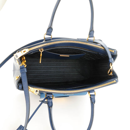 Prada Saffiano Lux Galleria Front Pocket Tote Bluette Cobalto 5 of 9