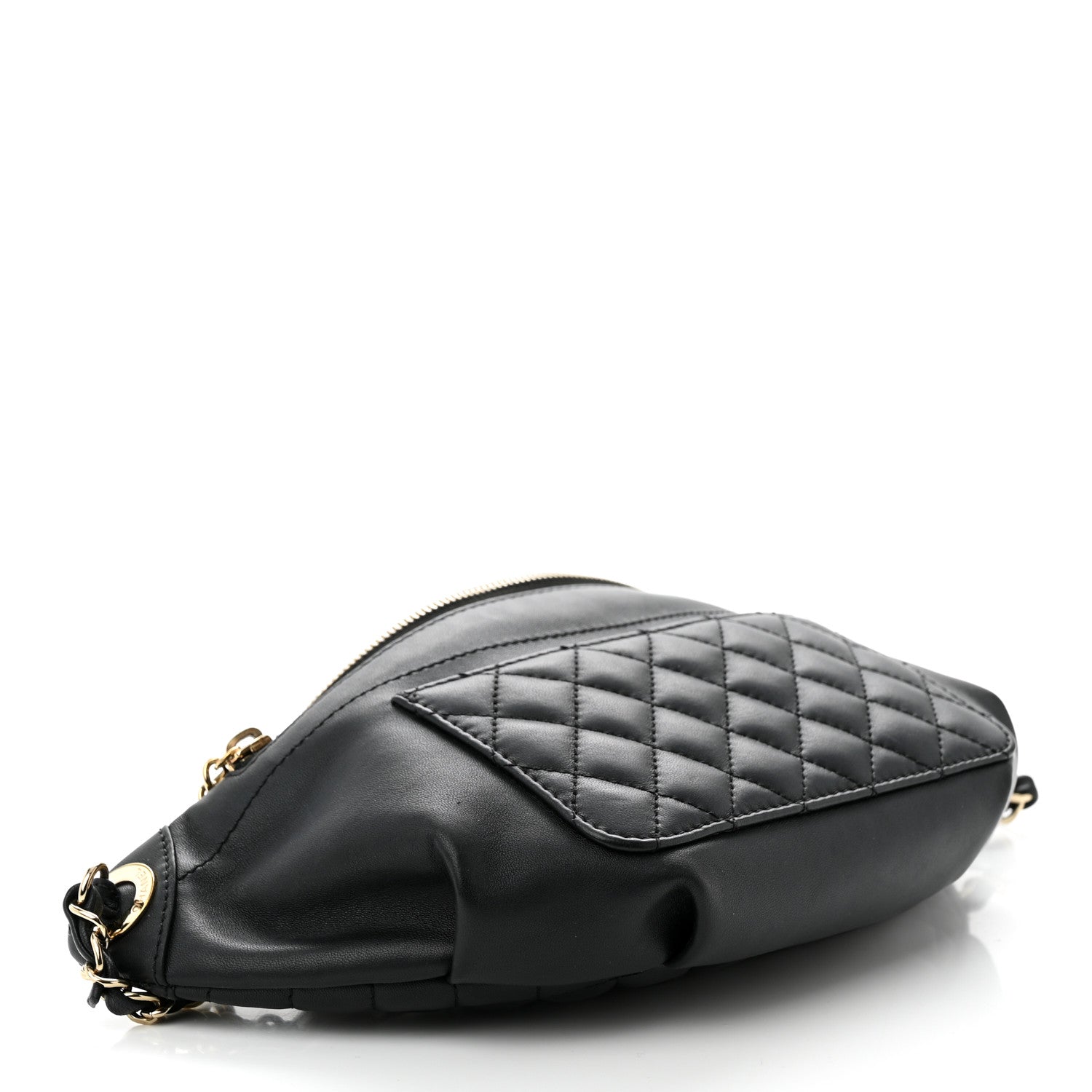 Chanel Lambskin Quilted Waist Bag Fanny Pack Black 4 of 12