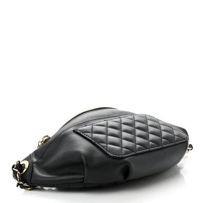 Chanel Lambskin Quilted Waist Bag Fanny Pack Black 4 of 12