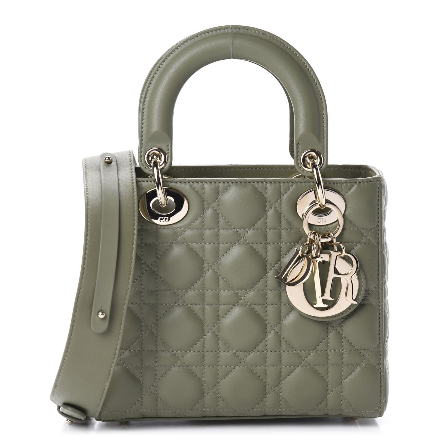 Lambskin Cannage Small My ABCDior Lady Dior Army Green