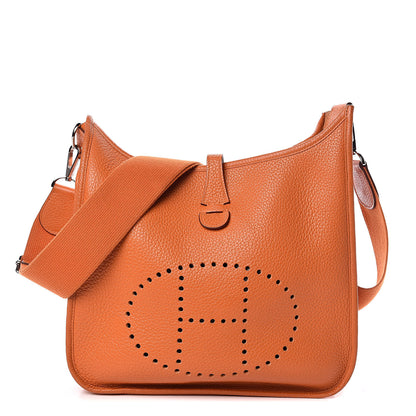 Hermes Taurillon Clemence Evelyne III PM Orange 1 of 13
