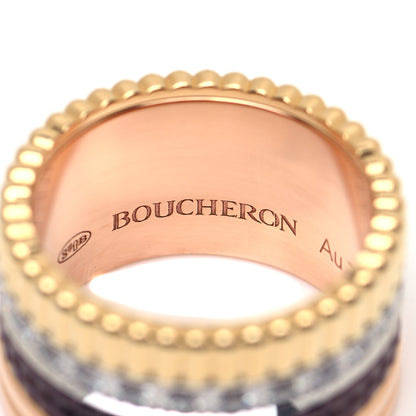 Boucheron 18K Pink Yellow White Gold PVD Diamond Large Quatre Classique Ring 51 5.75 4 of 5