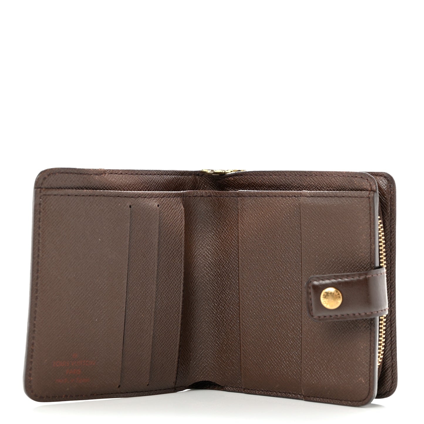 Damier Ebene Zippe Zipped Compact Wallet