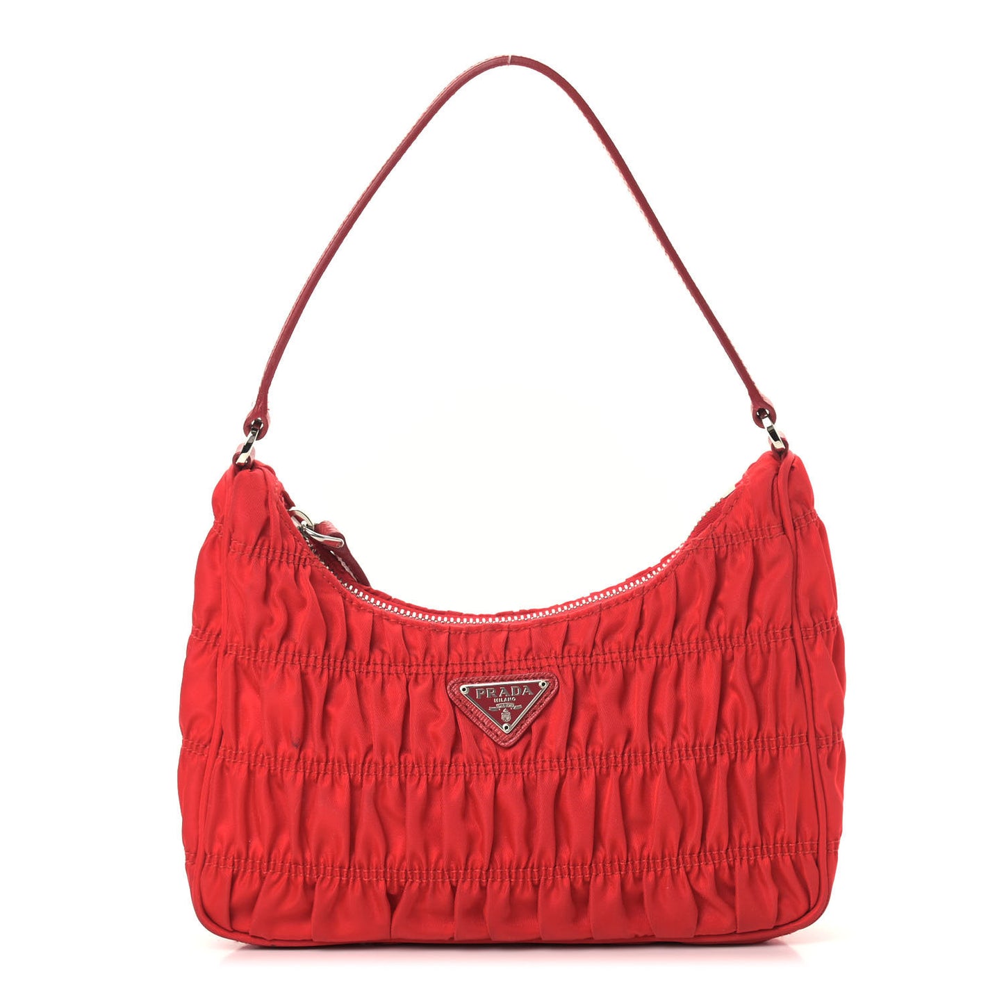 Tessuto Nylon Gaufre Shoulder Bag Rosso
