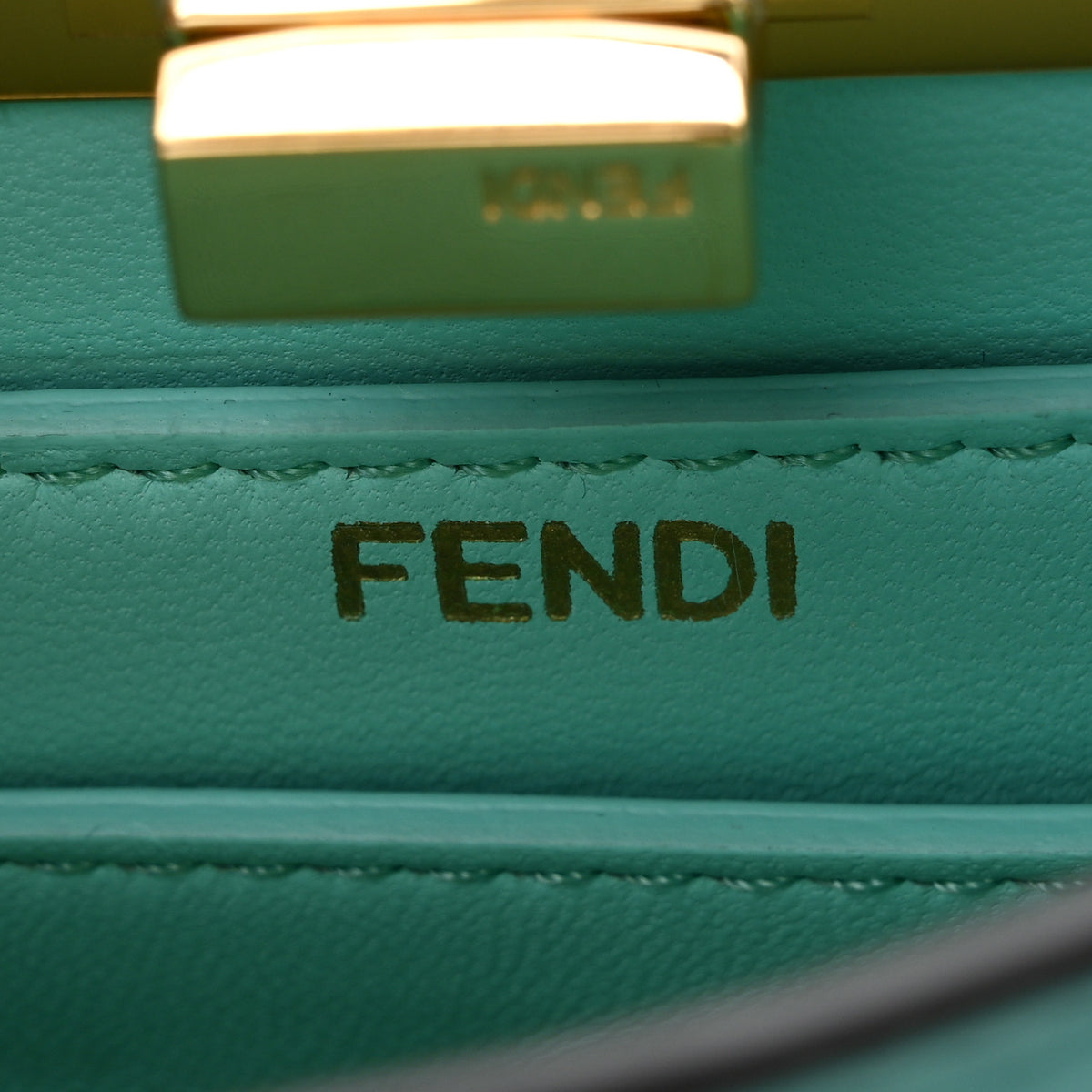 Fendi Shiny Nappa Petite Peekaboo I SEE U Satchel Spring Turquoise 7 of 12