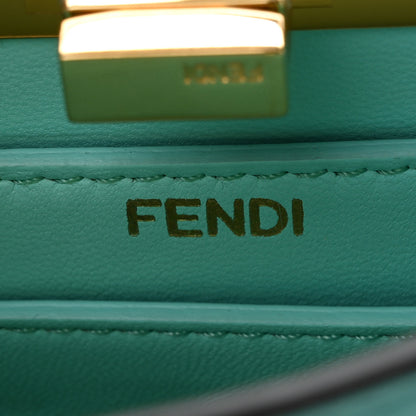 Fendi Shiny Nappa Petite Peekaboo I SEE U Satchel Spring Turquoise 7 of 12