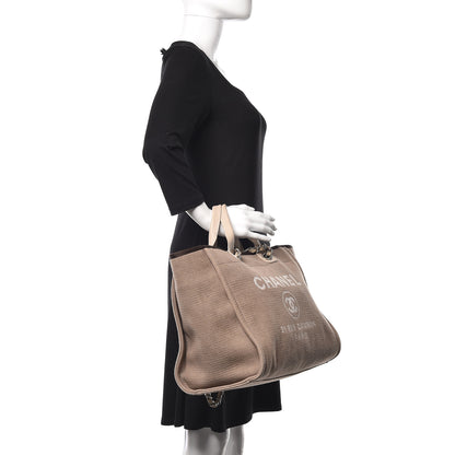 Chanel Canvas Large Deauville Tote Ecru 2 of 10