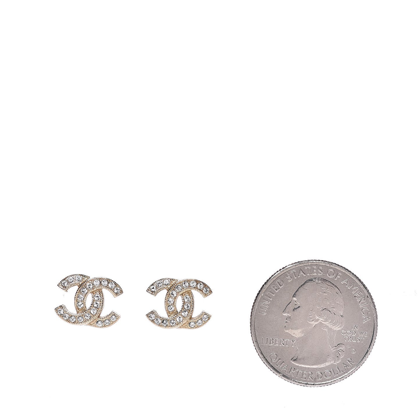 Crystal CC Earrings Gold